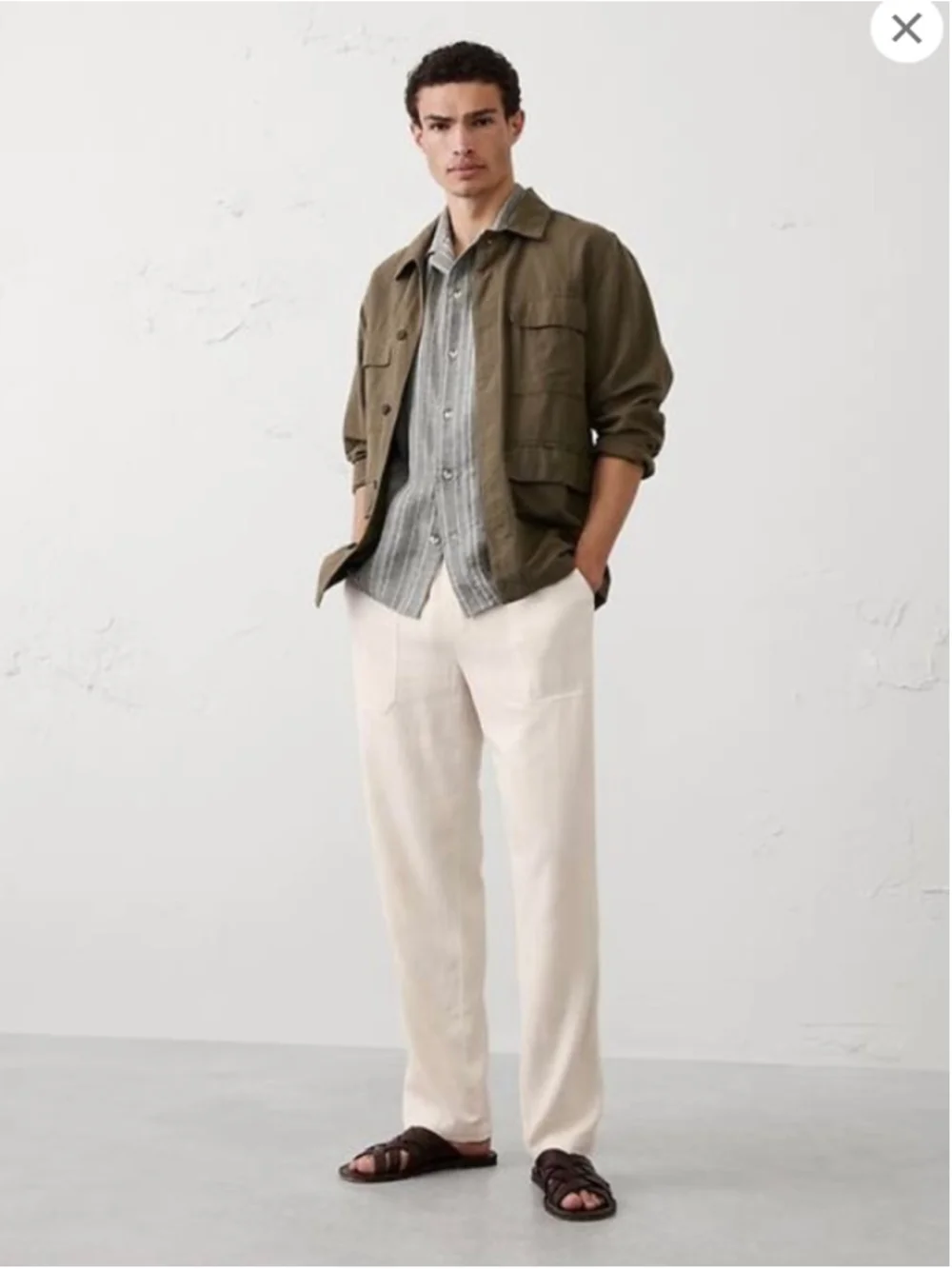 Banana Republic Pants Men's Linen Cotton Athletic Fit Trousers 32